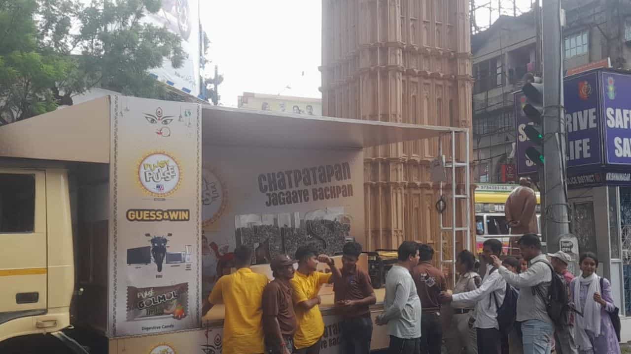 নদিয়ায় পুজোয় পালস ট্যাবলো ঘিরে মানুষের ভিড় ছিল চোখে পড়ার মত।
