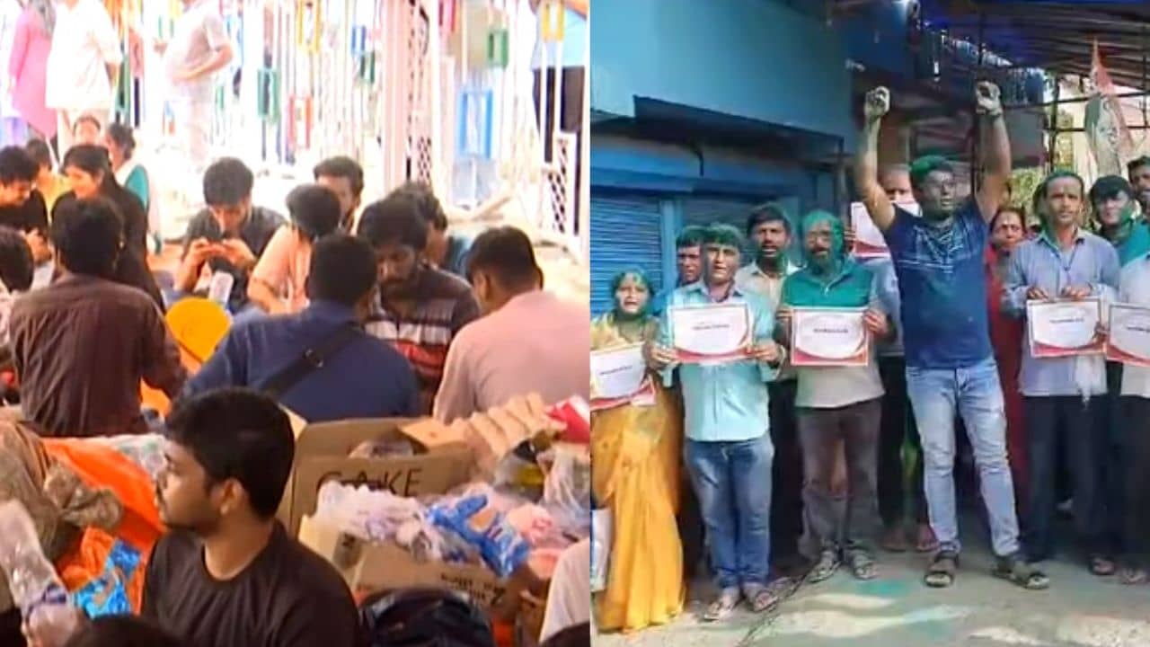 TMC: স্বাস্থ্যভবনের সামনে এখনও লড়াইয়ে আন্দোলনকারীরা, তার মাঝেই আবারও উড়ল সবুজ আবির-উঠল জয় বাংলা স্লোগান