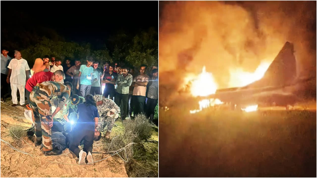 IAFs fighter jet: বারমেরে ভেঙে পড়ল বায়ুসেনার মিগ-২৯ যুদ্ধবিমান