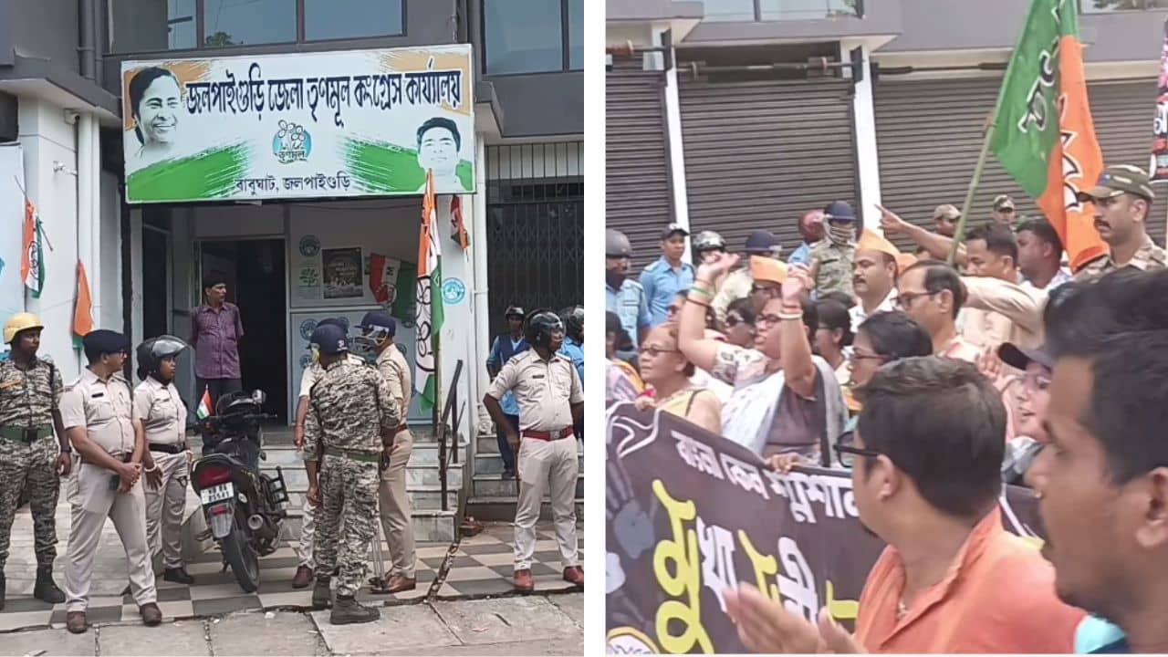 BJP-TMC: DM অফিস অভিযানে যাওয়ার পথে BJP-র বিশাল মিছিল চলে এল TMC কার্যালয়ের সামনে, তারপরই...