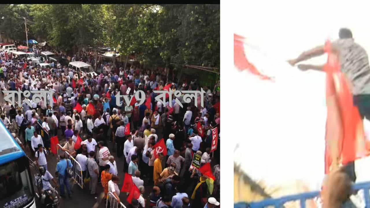 CPIM: বামেদের রুখতে ছিল ৯ ফুট উঁচু ব্যারিকেড, তার উপরেই উঠে ওড়ালেন লাল পতাকা, লালবাজার অভিযানে ধুন্ধুমার CPIM: বামেদের রুখতে ছিল ৯ ফুট উঁচু ব্যারিকেড, তার উপরেই উঠে ওড়ালেন লাল পতাকা, লালবাজার অভিযানে ধুন্ধুমার