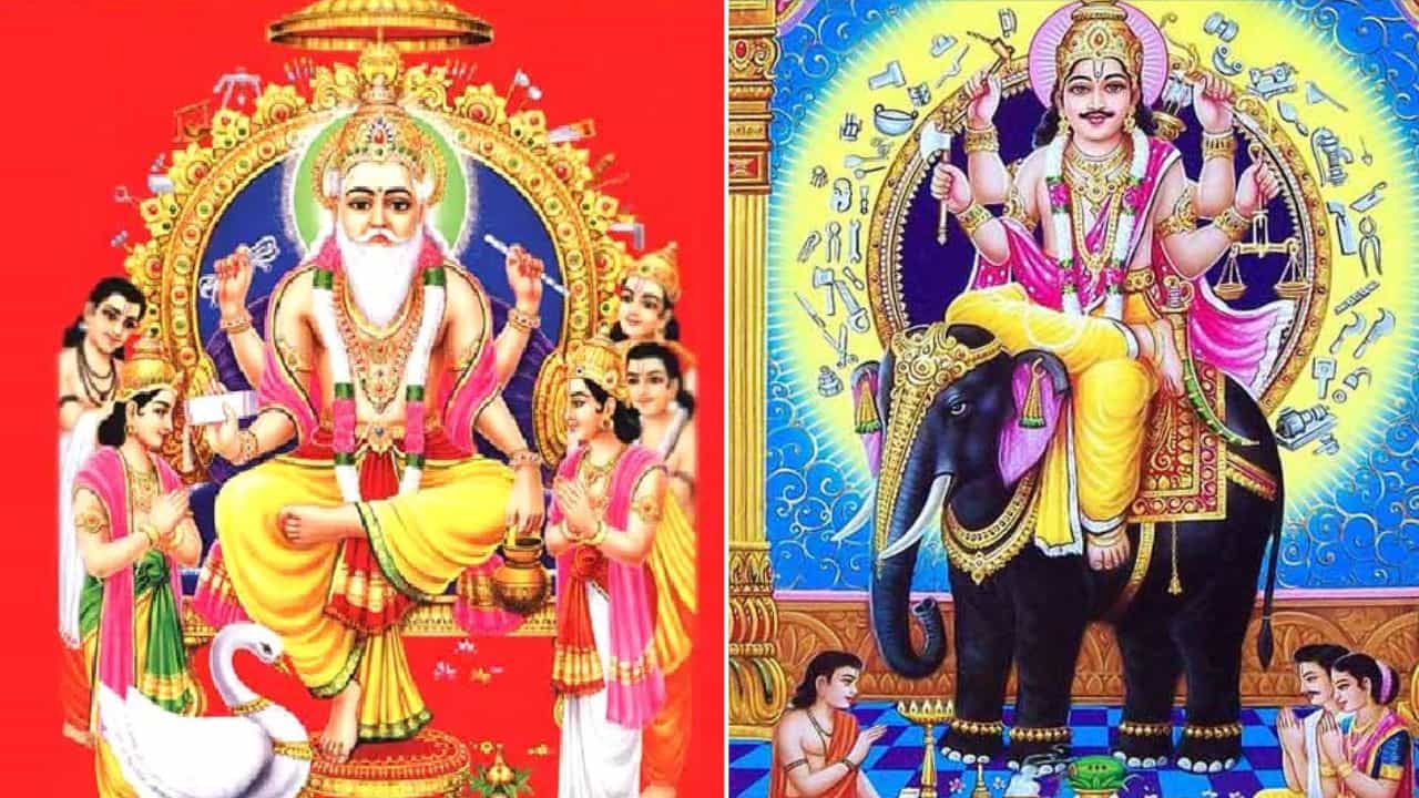 Vishwakarma Puja: হস্তীবাহী নবীন পুরুষ না রাজহাঁস বাহী প্রবীণ দেব, বিশ্বকর্মার আসল রূপ কোনটি? Vishwakarma Puja: হস্তীবাহী নবীন পুরুষ না রাজহাঁস বাহী প্রবীণ দেব, বিশ্বকর্মার আসল রূপ কোনটি?