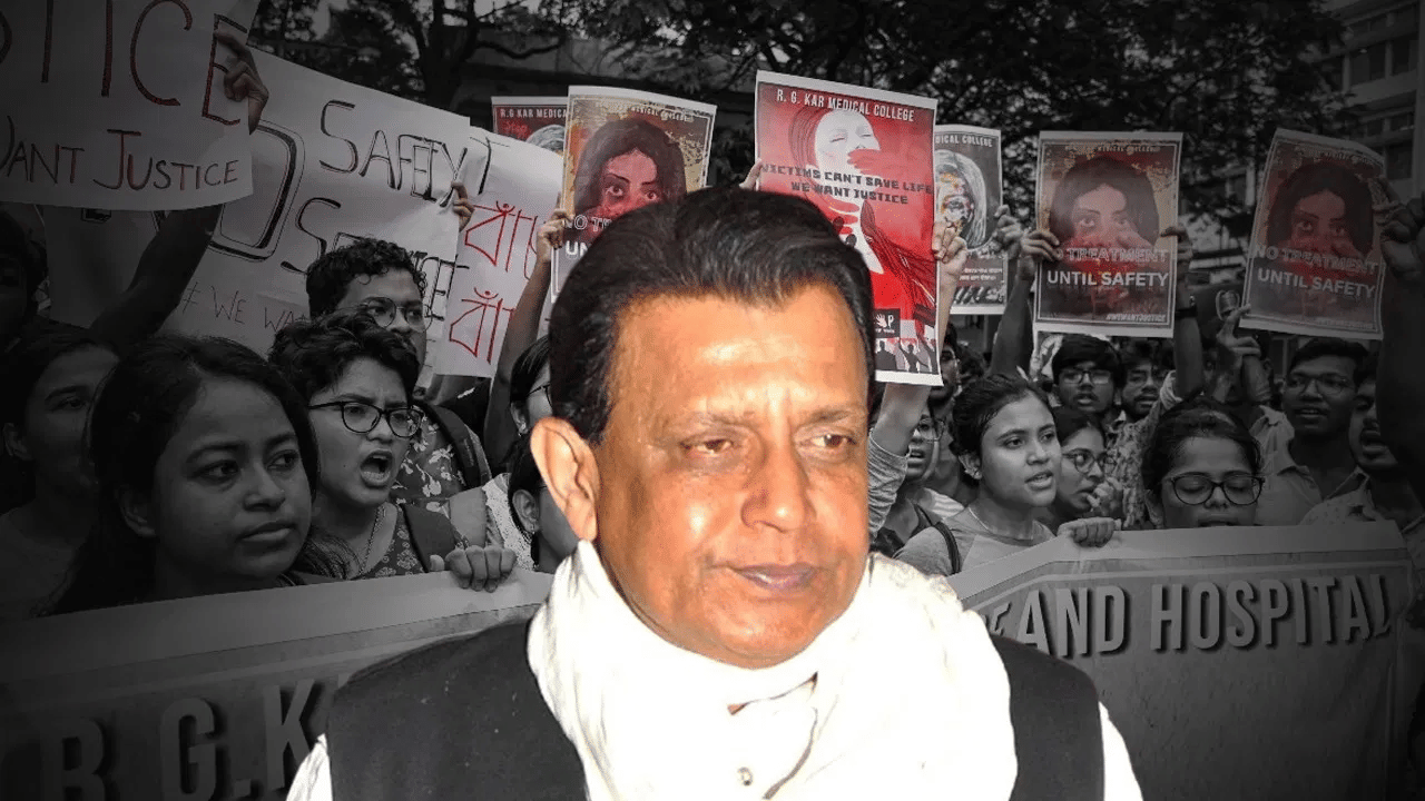 হাতে প্লাস্টার করা, ভাঙা হাত নিয়ে প্রতিবাদ মিছিলে শামিল মিঠুন চক্রবর্তী