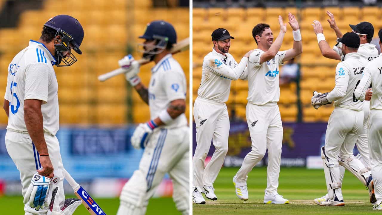 IND vs NZ: ৪৬-এই শেষ! বেঙ্গালুরুতে লজ্জার নজির, টেস্টে তৃতীয় সর্বনিম্ন স্কোর টিম ইন্ডিয়ার IND vs NZ: ৪৬-এই শেষ! বেঙ্গালুরুতে লজ্জার নজির, টেস্টে তৃতীয় সর্বনিম্ন স্কোর টিম ইন্ডিয়ার
