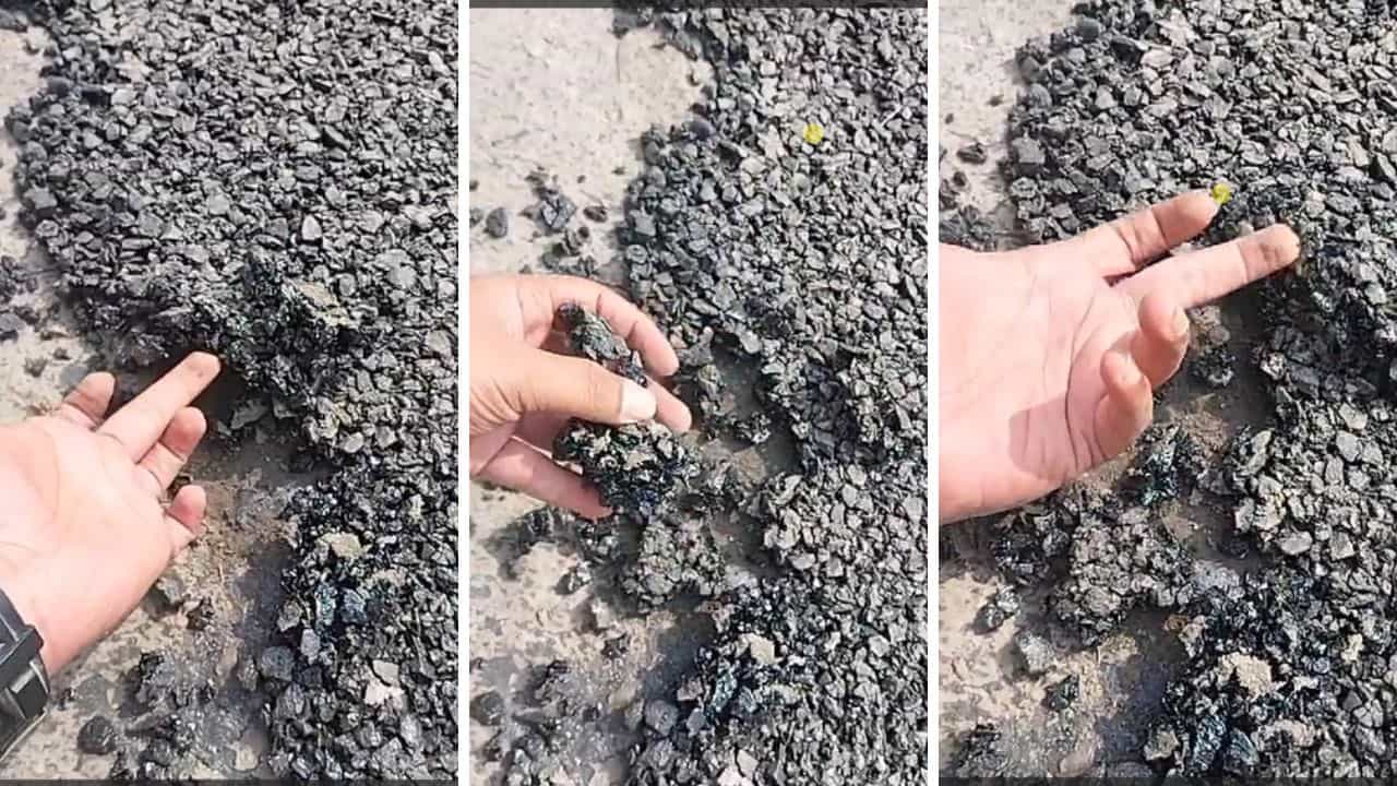 Malda Road: খই-মুড়কির মতো ঝুরঝুর করে খসে পড়ছে পিচ, আঙুলের ঠেলাতেই উঠে যাচ্ছে কোটি টাকার পাকা রাস্তা Malda Road: খই-মুড়কির মতো ঝুরঝুর করে খসে পড়ছে পিচ, আঙুলের ঠেলাতেই উঠে যাচ্ছে কোটি টাকার পাকা রাস্তা