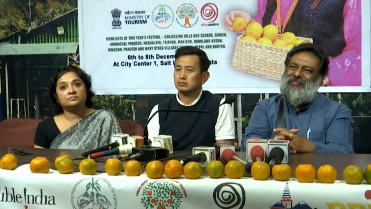 Indian ex captain Bhaichung Bhutia inaugurated Himalayan Orange Tourism Festival banner in Kolkata