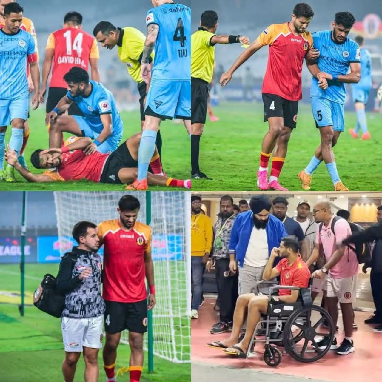 ANWAR ALI INJURY DURING EAST BENGAL VS MUMBAI CITY FC