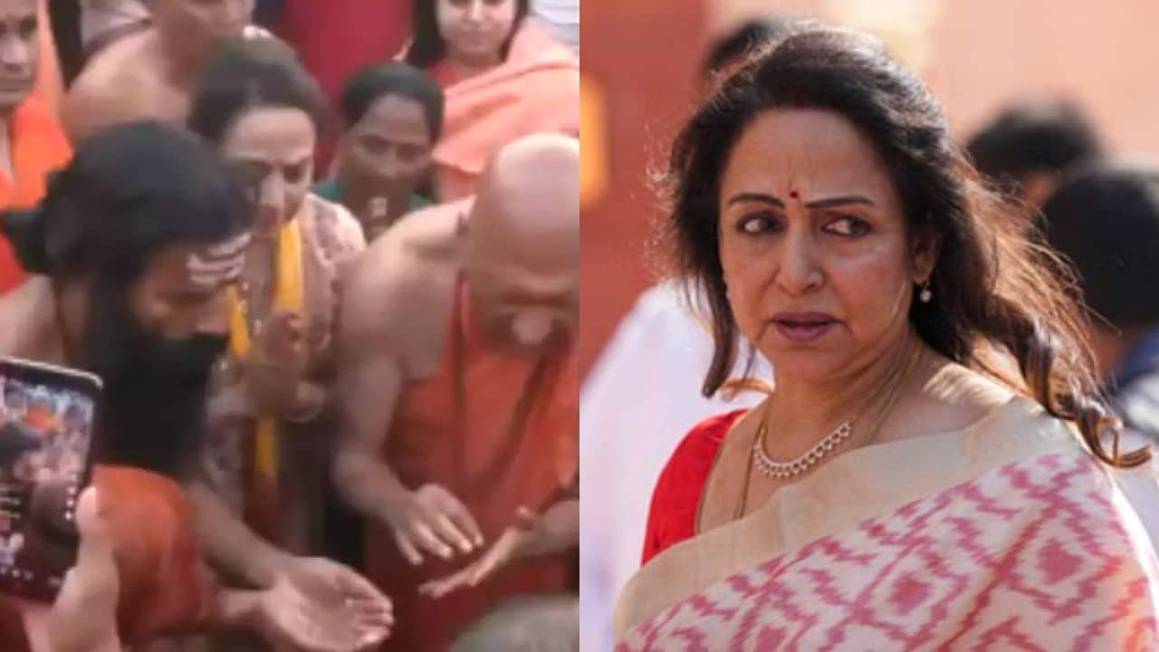 রামদেবের সঙ্গে মহাকুম্ভ স্নানে হেমা মালিনী, ডুব দেওয়ার আগেই বিপত্তি!