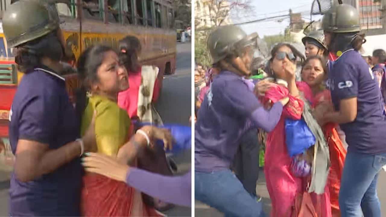 Teachers Protest: 'ম্যাডামদের বলা হচ্ছে জেন্টস টয়লেটে যান', ৩০০ শিক্ষককে তুলে নিয়ে যাওয়া হল লালবাজারে, শহরের রাস্তায় জুটল ঘাড়ধাক্কা! Teachers Protest: 'ম্যাডামদের বলা হচ্ছে জেন্টস টয়লেটে যান', ৩০০ শিক্ষককে তুলে নিয়ে যাওয়া হল লালবাজারে, শহরের রাস্তায় জুটল ঘাড়ধাক্কা!