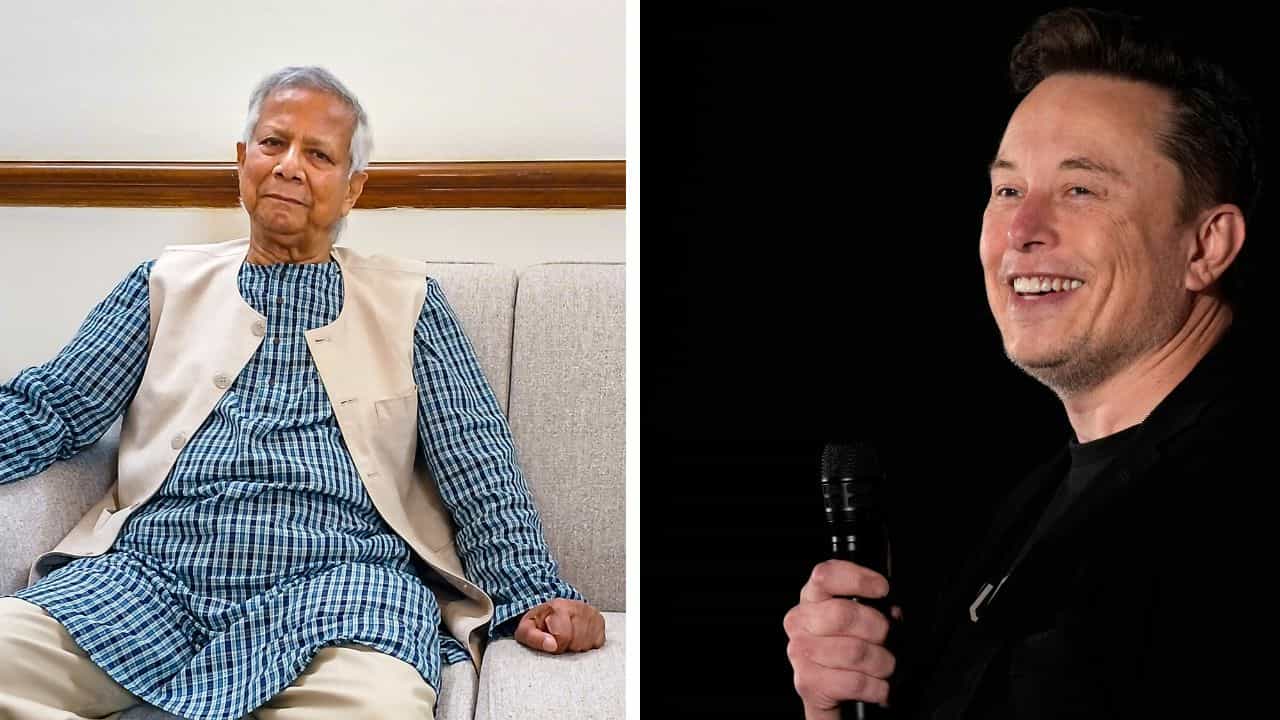Yunus Musk Talks: ট্রাম্প মোদীকে যুদ্ধবিমান দেওয়ার কথা বলতেই, মাস্কের সঙ্গে 'গোপনে' বৈঠক সারলেন ইউনূস! কী বিষয়ে হল আলোচনা? Yunus Musk Talks: ট্রাম্প মোদীকে যুদ্ধবিমান দেওয়ার কথা বলতেই, মাস্কের সঙ্গে 'গোপনে' বৈঠক সারলেন ইউনূস! কী বিষয়ে হল আলোচনা?