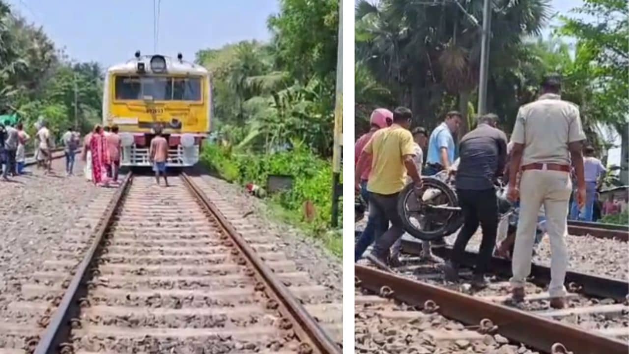 Sonarpur: সবে পেরতে যাবেন রেললাইন, হঠাৎ চলে এল ক্যানিং লোকাল,বাইক ফেলেই পালল যুবক, তারপর....