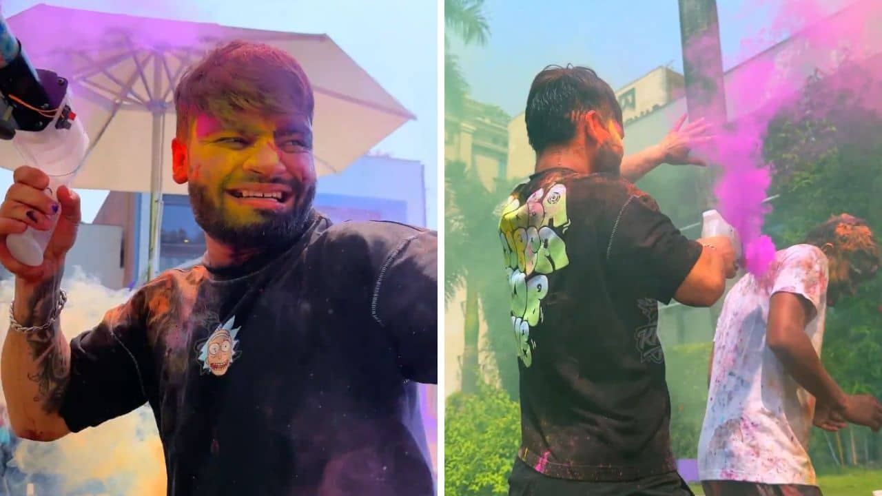 Rinku Singh: হাতে বন্দুক, উড়ল আবির; জমিয়ে হোলি খেললেন নাইট তারকা রিঙ্কু সিং