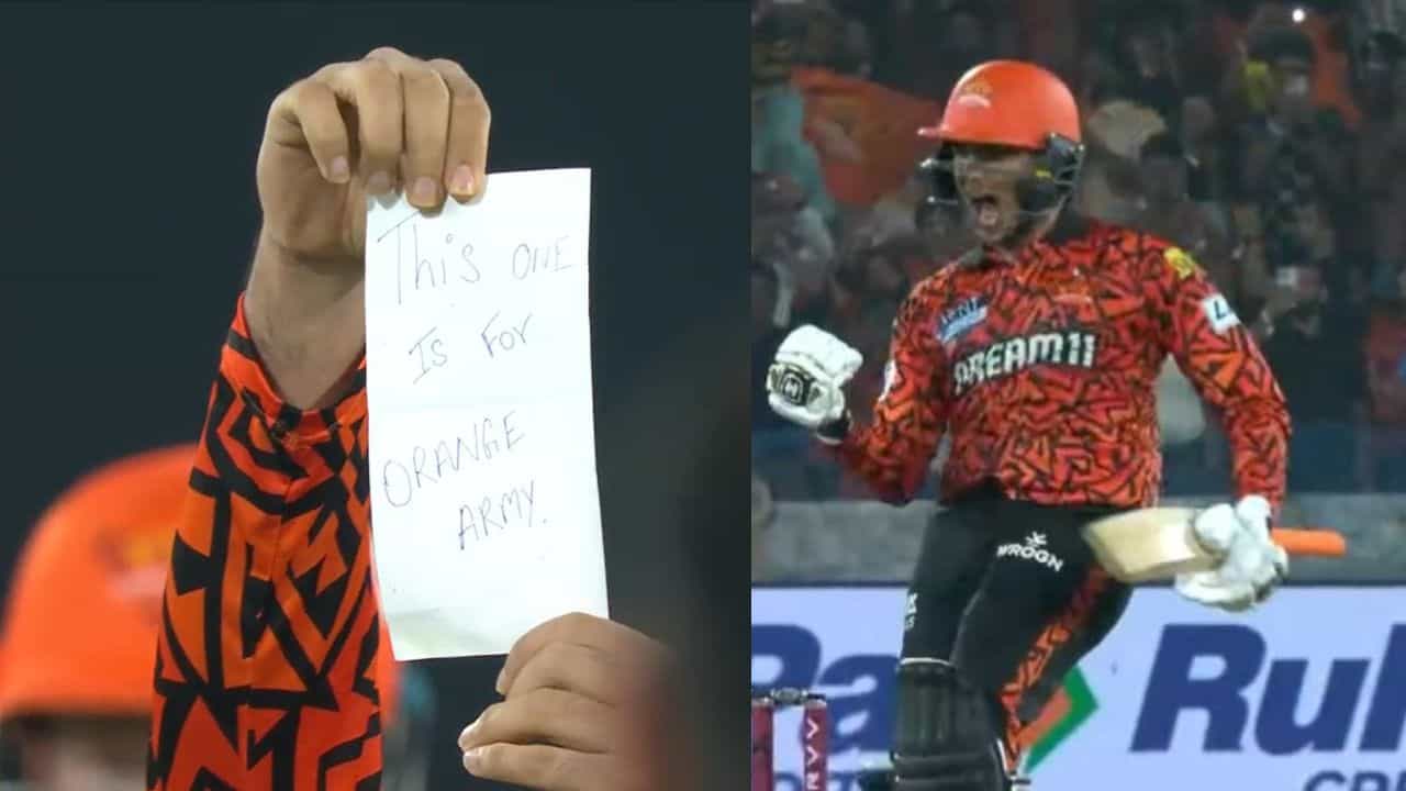 IPL 2025, Abhishek Sharma: ব্যাটিং তাণ্ডব, আইপিএলে প্রথম সেঞ্চুরি করেই স্পেশাল সেলিব্রেশন অভিষেক শর্মার IPL 2025, Abhishek Sharma: ব্যাটিং তাণ্ডব, আইপিএলে প্রথম সেঞ্চুরি করেই স্পেশাল সেলিব্রেশন অভিষেক শর্মার