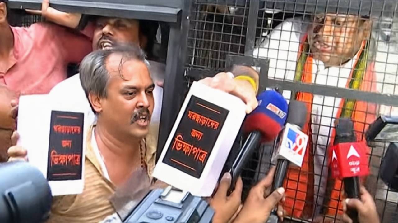 Sukanta Majumdar: দোকানে দোকানে চাঁদা চাইছিলেন, সুকান্তকে টেনে ভ্যানে তুলল পুলিশ