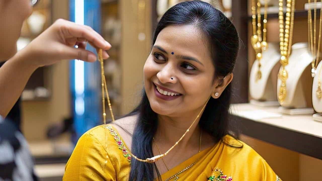 Gold Price Today: চৈত্রের ধামাকা সেল সোনাতেও, মন মতো গহনা কিনতে যাওয়ার আগে আজকের দাম জেনে রাখুন Gold Price Today: চৈত্রের ধামাকা সেল সোনাতেও, মন মতো গহনা কিনতে যাওয়ার আগে আজকের দাম জেনে রাখুন