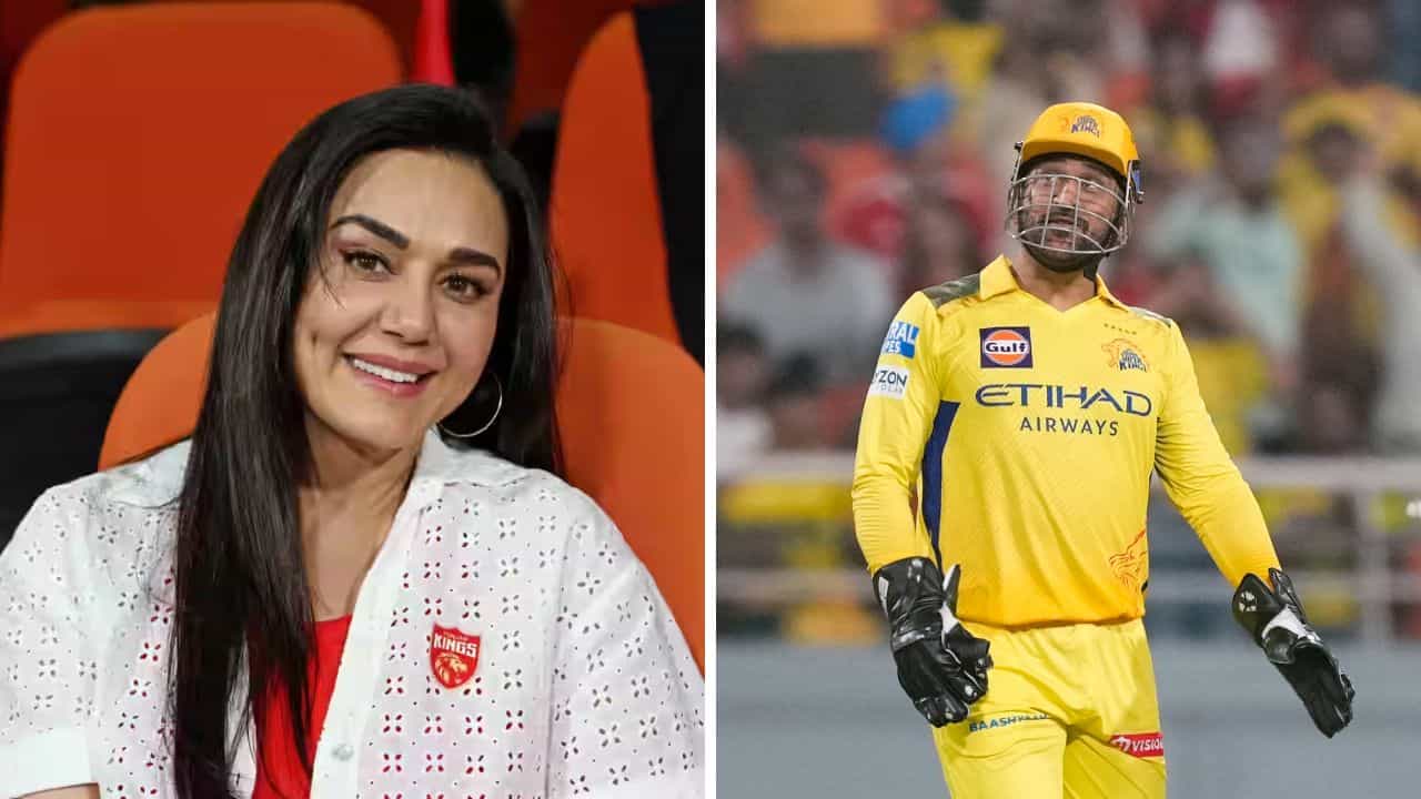 MS Dhoni-Preity Zinta: ভুবনভোলানো হাসি মুখ, কিংস লড়াইয়ে তড়াক করে লাফ প্রীতির; অবাক হয়ে দেখলেন মাহি MS Dhoni-Preity Zinta: ভুবনভোলানো হাসি মুখ, কিংস লড়াইয়ে তড়াক করে লাফ প্রীতির; অবাক হয়ে দেখলেন মাহি