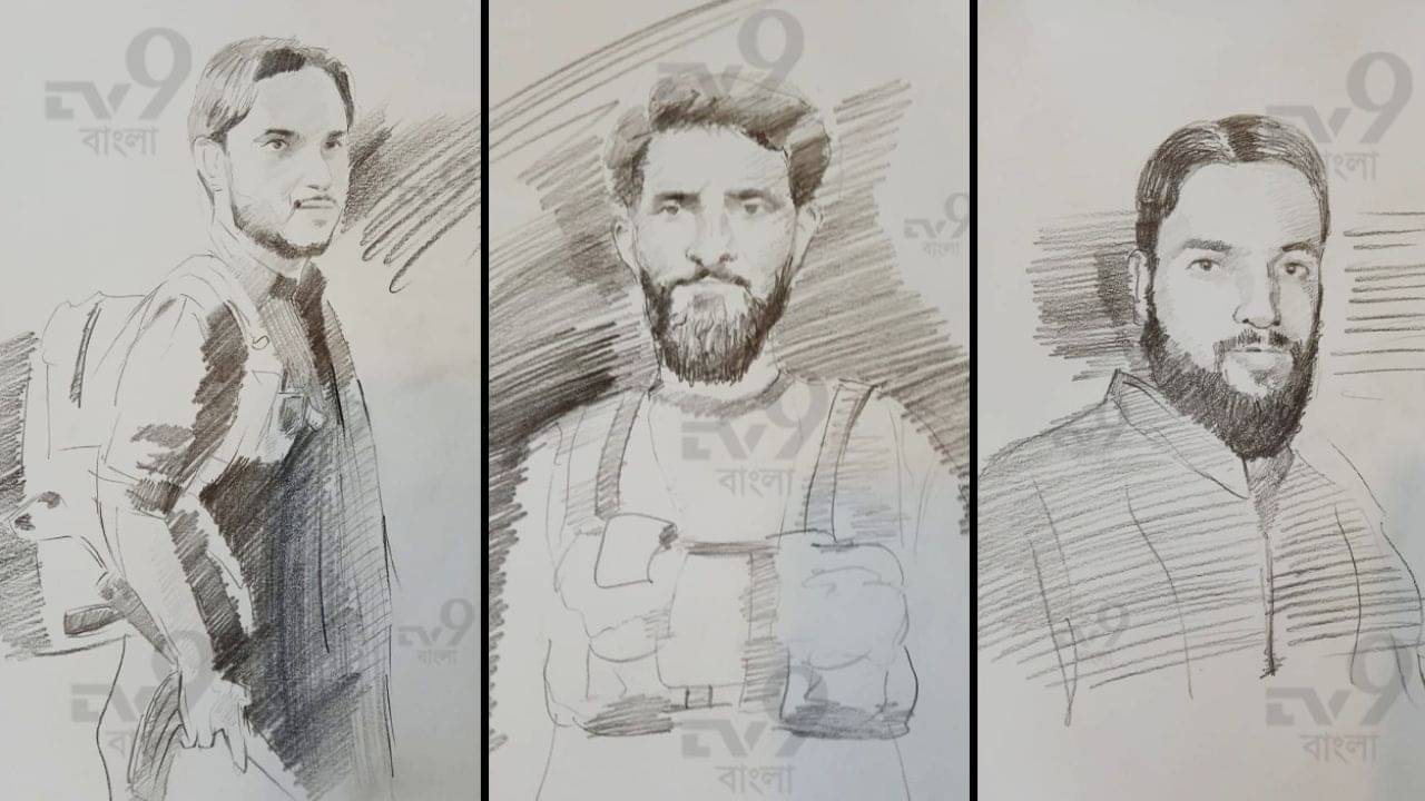 Pahalgam Attack: এক জনের পিঠে ব্যাগ, পহেলগাঁও হামলার ৩ জঙ্গির স্কেচ প্রকাশ!