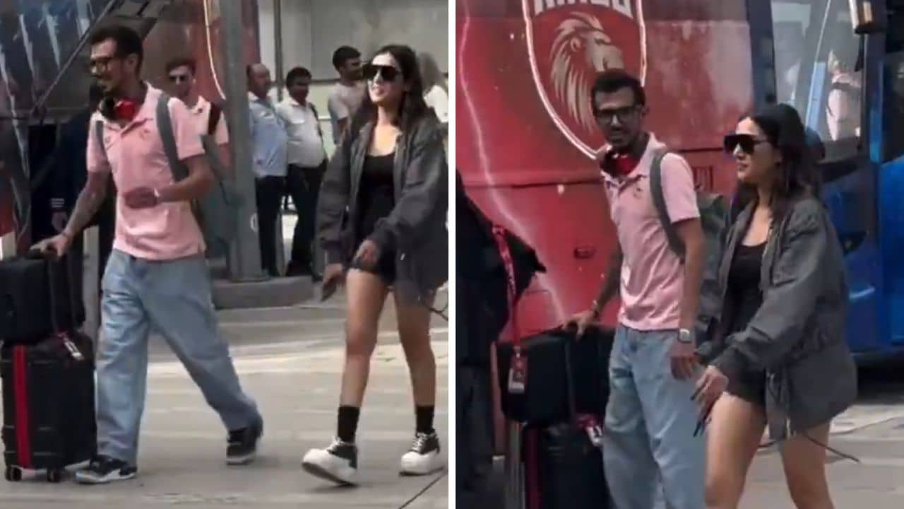 Yuzvendra Chahal: লাভ বার্ডস... যুজি চাহালের সঙ্গে পা মিলিয়ে টিম বাসে মেহবেশ!