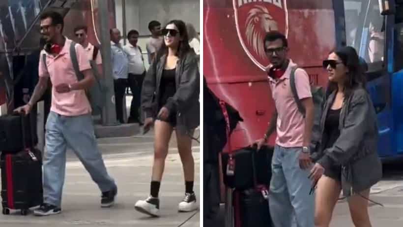 Yuzvendra Chahal: লাভ বার্ডস... যুজি চাহালের সঙ্গে পা মিলিয়ে টিম বাসে মেহবেশ!