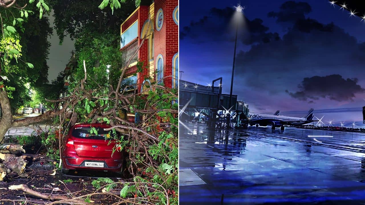Kolkata Weather: কালো আকাশে বিদ্যুতের ঝলকানি! ভেজা কলকাতার মাথায় ঝুলে থাকল ছয়টি বিমান