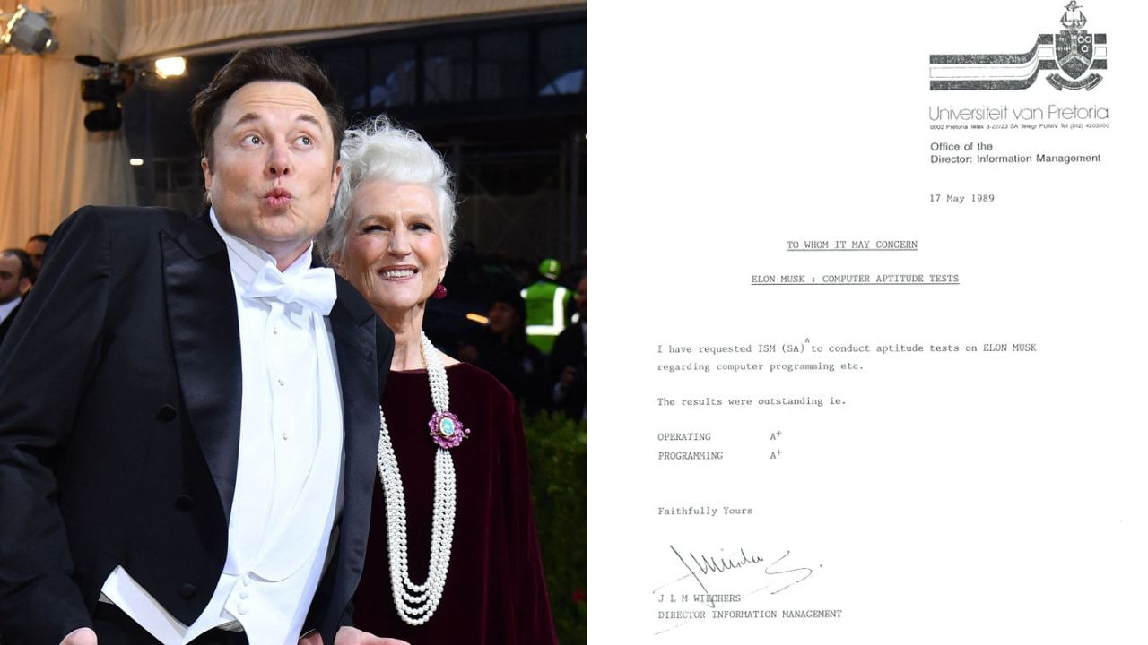 Elon Musk Marksheet: মাস্কের মার্কশিট সামনে আনলেন ইলনের মা, জানেন কত নম্বর পেয়েছিলেন টেসলা-পতি Elon Musk Marksheet: মাস্কের মার্কশিট সামনে আনলেন ইলনের মা, জানেন কত নম্বর পেয়েছিলেন টেসলা-পতি