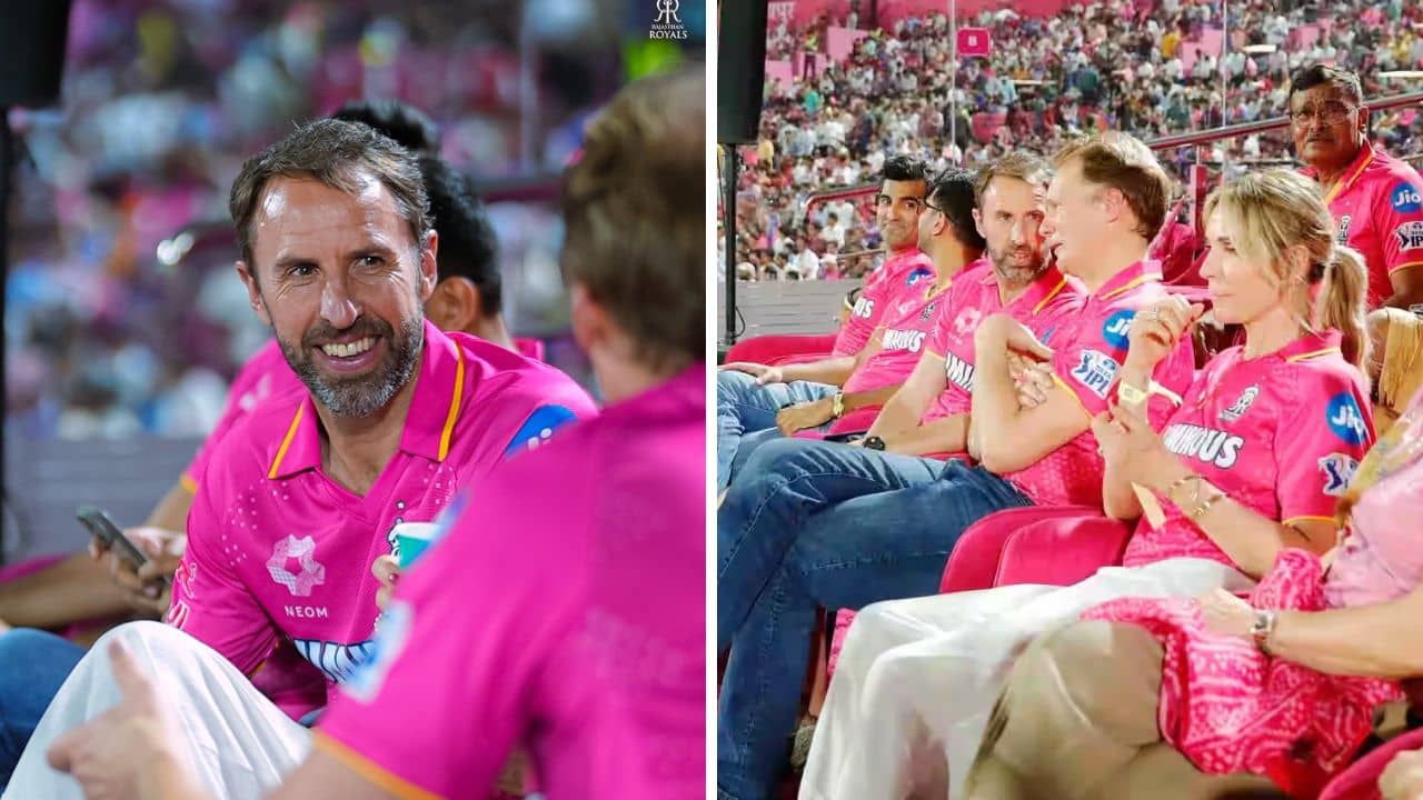 Gareth Southgate: ক্রিকেট-ফুটবল মিলেমিশে একাকার! IPL এর গ্যালারিতে পিঙ্ক জার্সিতে গ্যারেথ সাউথগেট
