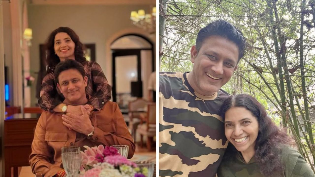 Anil Kumble With His Wife