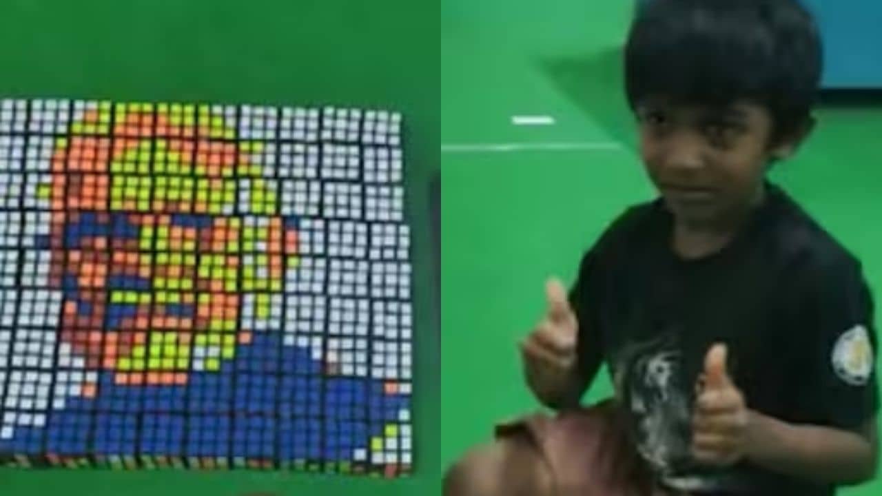 PM Modis Image: শুধু রুবিক কিউব সলভ নয়, সেই কিউব দিয়ে প্রধানমন্ত্রীর ছবি বানিয়ে তাক লাগাল ৬ বছরের খুদে
