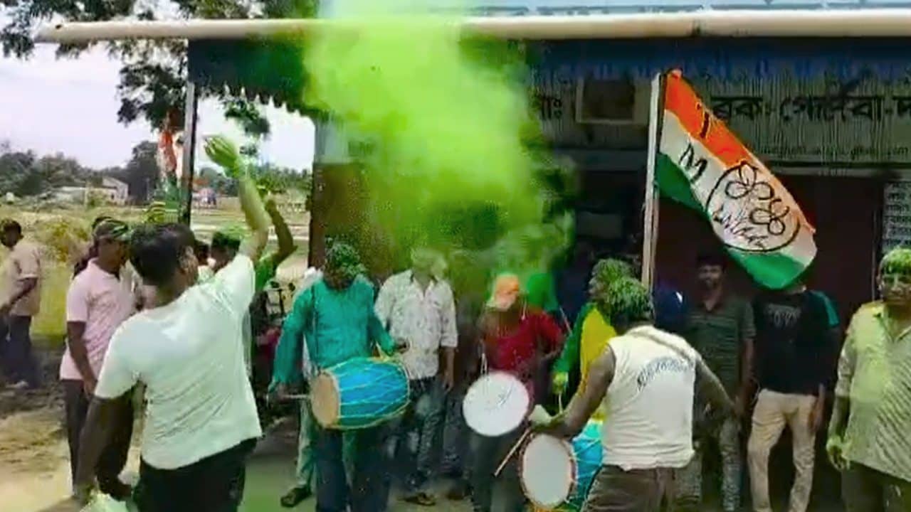 Trinamool Congress: পুজোর আগেই ঢাকে কাঠি, দোলের আগেই উড়ল আবির! ভরদুপুরে আচমকা তুমুল সেলিব্রেশন তৃণমূলের