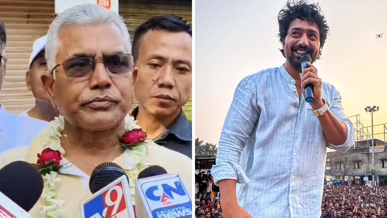 Dilip Ghosh on Dev: 'ব্ল্যাকমেল করছে ওরা... দম থাকলে রিজাইন করে দেখাও... !', দেবকে বললেন দিলীপ Dilip Ghosh on Dev: 'ব্ল্যাকমেল করছে ওরা... দম থাকলে রিজাইন করে দেখাও... !', দেবকে বললেন দিলীপ