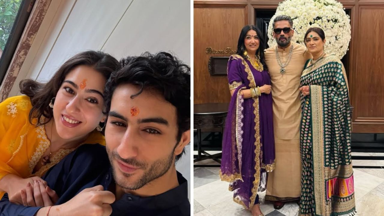 ভাই ইব্রাহিমকে রাখি পরালেন সারা আলি খান। অন্যদিকে বোনের সঙ্গে ছবি পোস্ট করলেন অভিনেতা সুনীল শেট্টি। ছবি- ইনস্টাগ্রাম