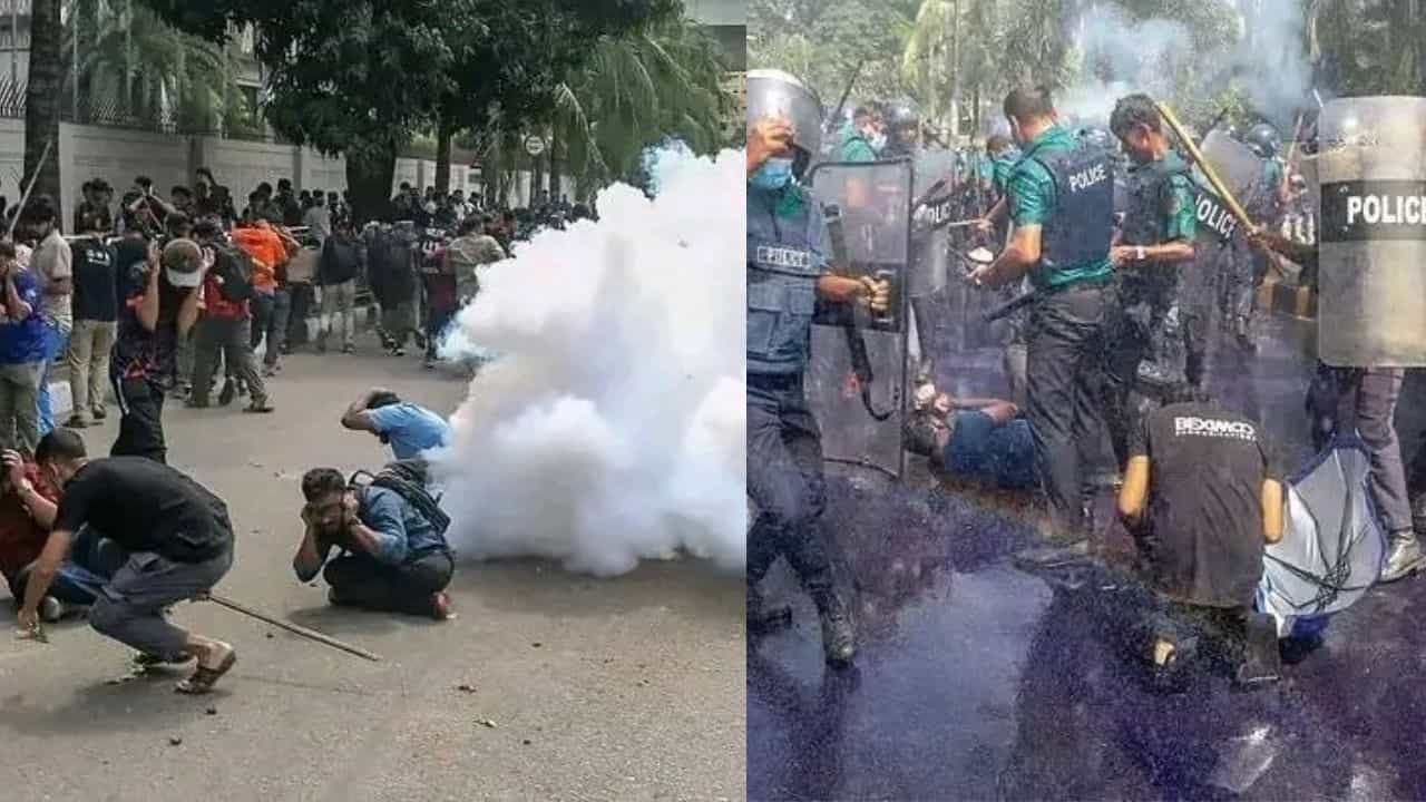 Bangladesh: ছাত্রদের গর্জনে ফুঁসছে বাংলাদেশ, ইউনূসের বাসভবনের দিকে পা বাড়াতেই জুটল পুলিশের লাঠিপেটা Bangladesh: ছাত্রদের গর্জনে ফুঁসছে বাংলাদেশ, ইউনূসের বাসভবনের দিকে পা বাড়াতেই জুটল পুলিশের লাঠিপেটা