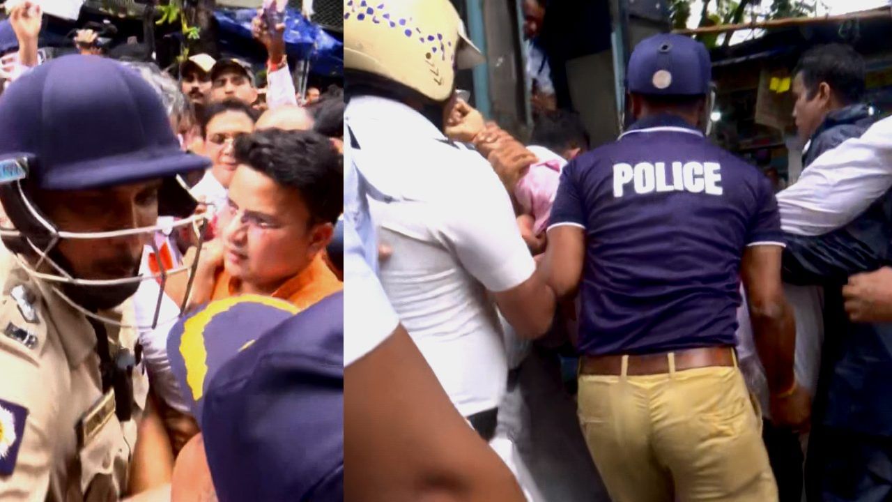 BJP Agitation: জ্যোতির্ময়ের সঙ্গে তুমুল বচসা পুলিশের, OBC অধিকার মঞ্চের বিধানসভা অভিযানকে কেন্দ্র করে তুলকালাম BJP Agitation: জ্যোতির্ময়ের সঙ্গে তুমুল বচসা পুলিশের, OBC অধিকার মঞ্চের বিধানসভা অভিযানকে কেন্দ্র করে তুলকালাম