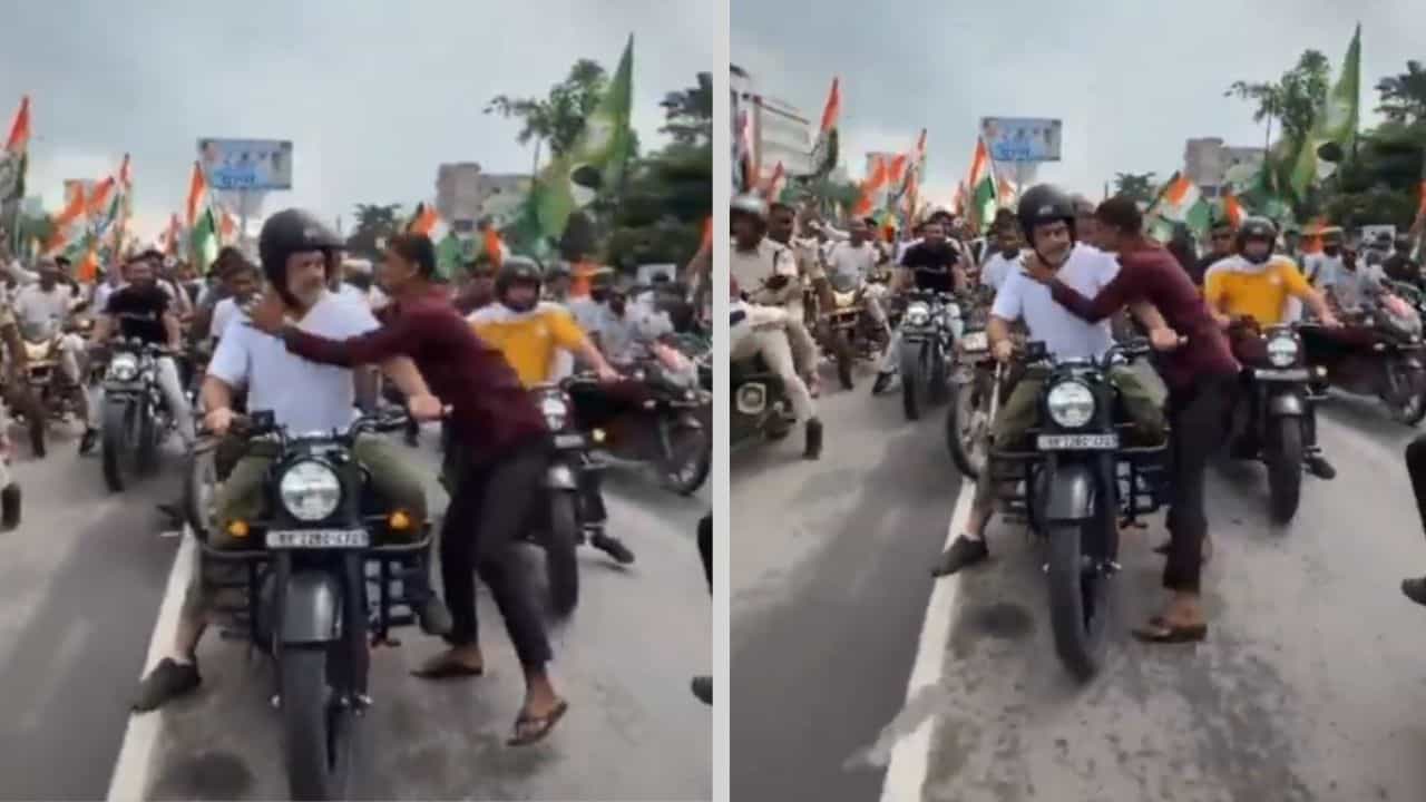 Rahul Gandhi VIDEO: ভোটার অধিকার যাত্রায় রাহুলকে জড়িয়ে চুমু সমর্থকের, তারপর কী হল, দেখুন... Rahul Gandhi VIDEO: ভোটার অধিকার যাত্রায় রাহুলকে জড়িয়ে চুমু সমর্থকের, তারপর কী হল, দেখুন...