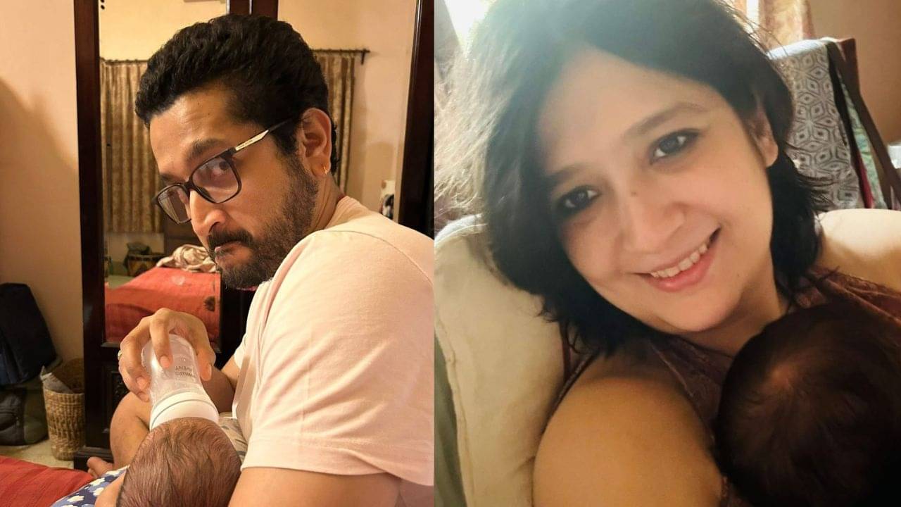 বাচ্চাকে কোলে নিয়ে দুধ খাওয়াচ্ছেন পরমব্রত, ছবিতে মুগ্ধ নেটিজেনরা