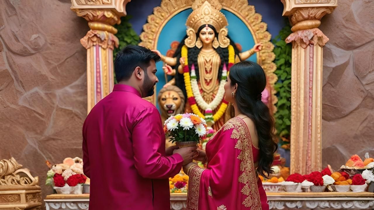 অষ্টমীর সকালে নিজের মনের মানুষটার সঙ্গে রংমিলান্তি করে পোশাক পরার একটা আলাদা উন্মাদনা আছে। তারপর একসঙ্গে মায়ের কাছে অঞ্জলি দেওয়া। তাই জন্য  হয়তো অনেকে ঠিক করে ফেলেছেন কী রঙের পোশাক পরবেন। কিন্তু আদপে কী তা ভাল? জ্যোতিষশাস্ত্র কিন্তু বলছে কে কোন রঙের পোশাক পরে অঞ্জলি দেবেন তা ঠিক করা উচিত নিজের রাশি অনুসারে। তবেই পাওয়া যায় শুভ ফল। জেনে নিন রাশি অনুসারে আপনার জন্য শুভ রং কোনটি?   