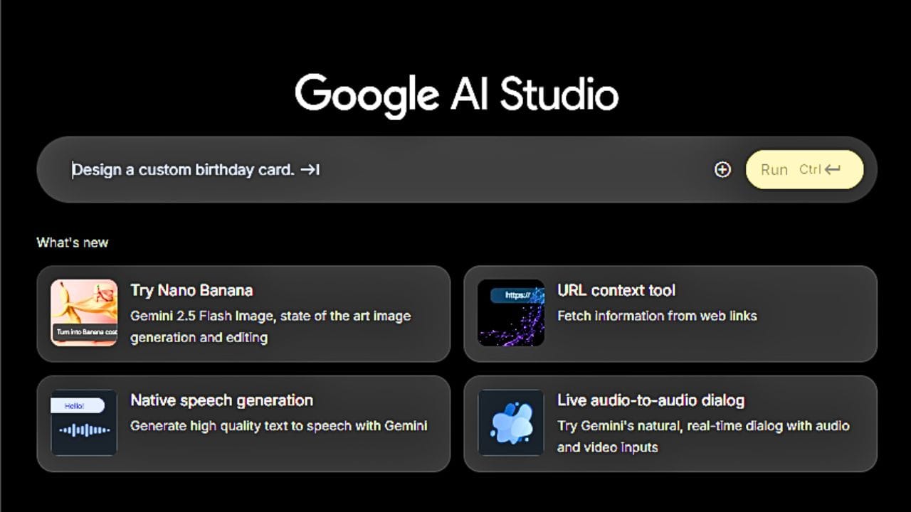 Google AI Studio: গুগলের এই AI দিয়ে ছবি বা ভিডিয়ো তৈরি, অ্যাপ বা ওয়েবসাইট তৈরি করুন মুহূর্তে! Google AI Studio: গুগলের এই AI দিয়ে ছবি বা ভিডিয়ো তৈরি, অ্যাপ বা ওয়েবসাইট তৈরি করুন মুহূর্তে!