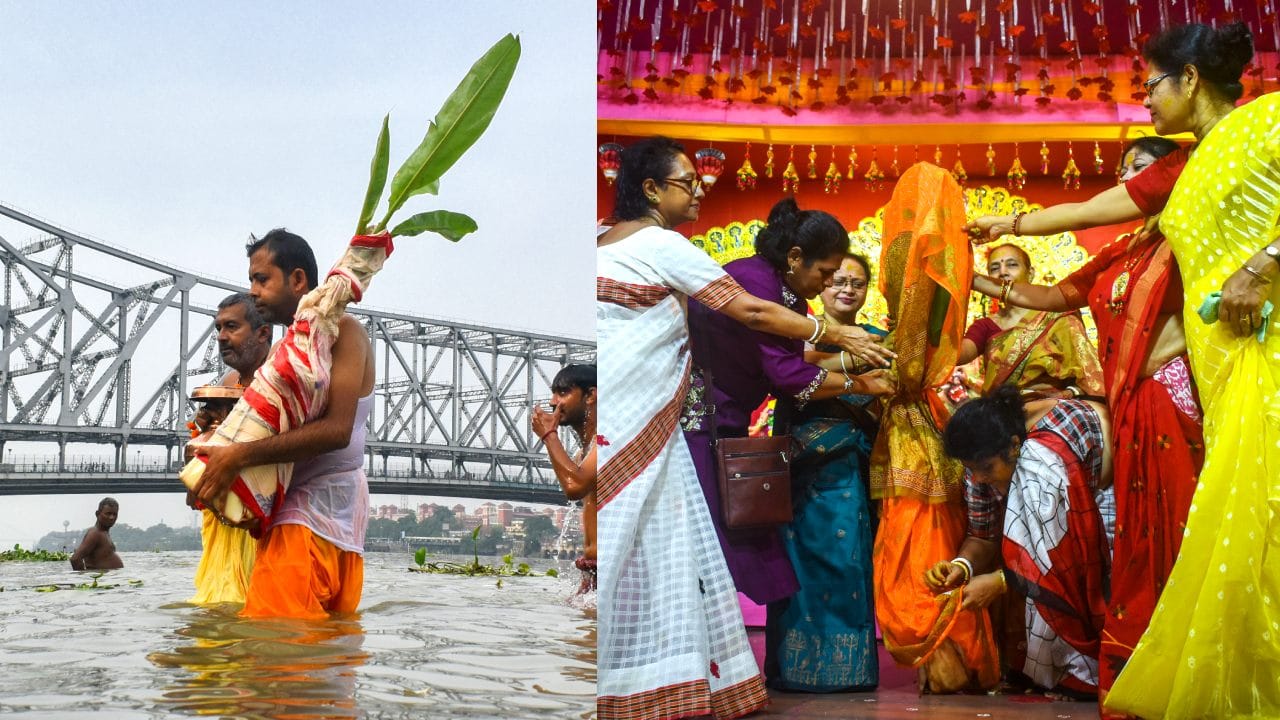Durga Puja 2025: এ কী কাণ্ড! কলা বউ গণেশের সত্যিকারের বউ নয়? Durga Puja 2025: এ কী কাণ্ড! কলা বউ গণেশের সত্যিকারের বউ নয়?