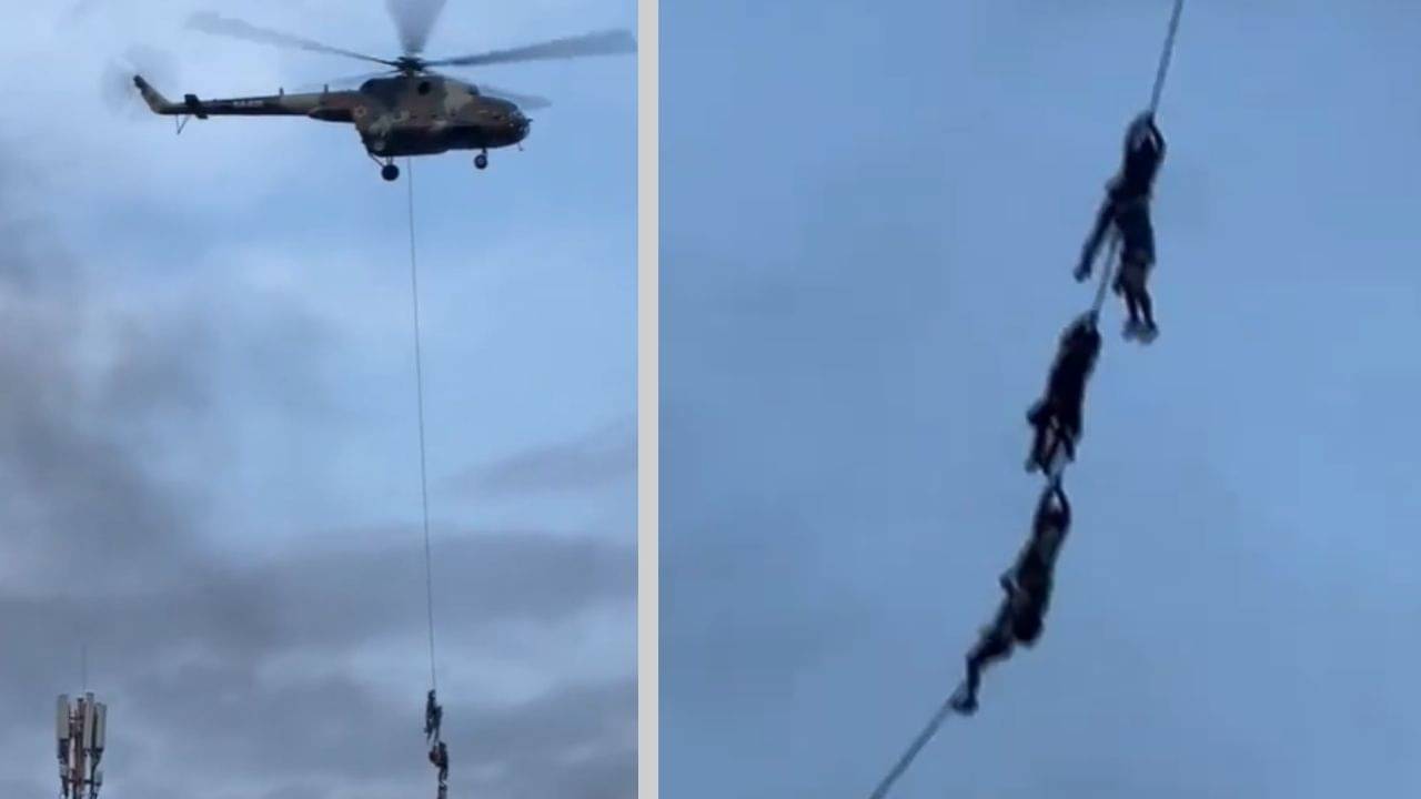 Nepal Viral Video: একটা দড়িতে ৪-৫ জন, হাত পিছলে গেলে সব শেষ...জনতার রোষ থেকে কীভাবে পালাচ্ছেন মন্ত্রীরা, দেখুন