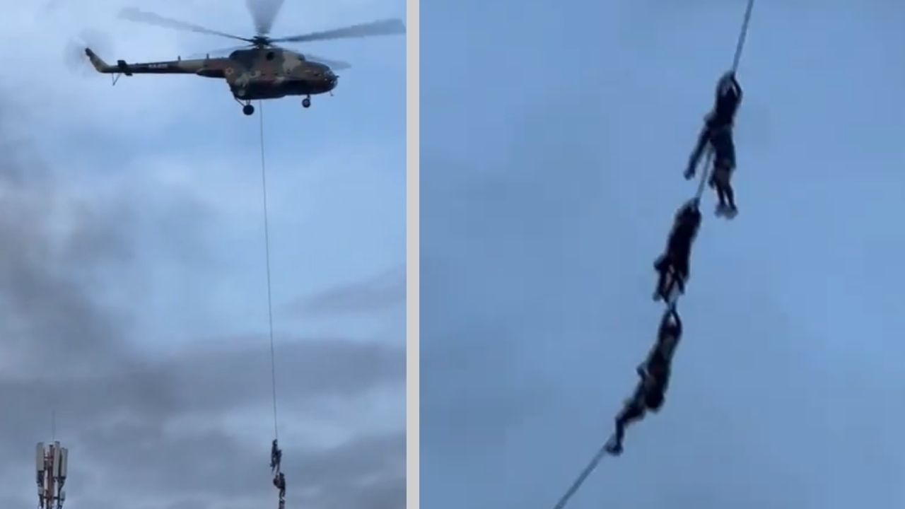 Nepal Viral Video: একটা দড়িতে ৪-৫ জন, হাত পিছলে গেলে সব শেষ...জনতার রোষ থেকে কীভাবে পালাচ্ছেন মন্ত্রীরা, দেখুন Nepal Viral Video: একটা দড়িতে ৪-৫ জন, হাত পিছলে গেলে সব শেষ...জনতার রোষ থেকে কীভাবে পালাচ্ছেন মন্ত্রীরা, দেখুন