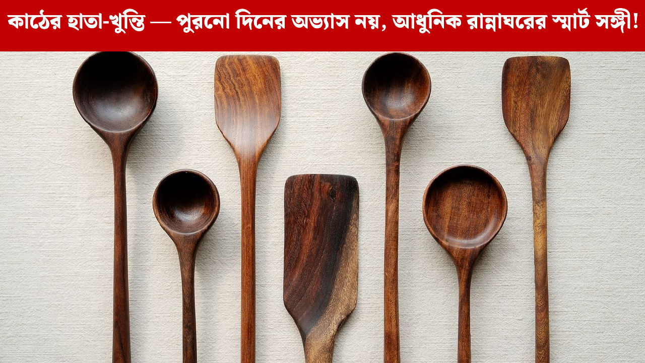 Wooden Cooking Utensils: স্টিল নয়, কাঠেই ভরসা রাখুন, নিরাপদ রান্নার সঙ্গী এই হাতা ও খুন্তি Wooden Cooking Utensils: স্টিল নয়, কাঠেই ভরসা রাখুন, নিরাপদ রান্নার সঙ্গী এই হাতা ও খুন্তি