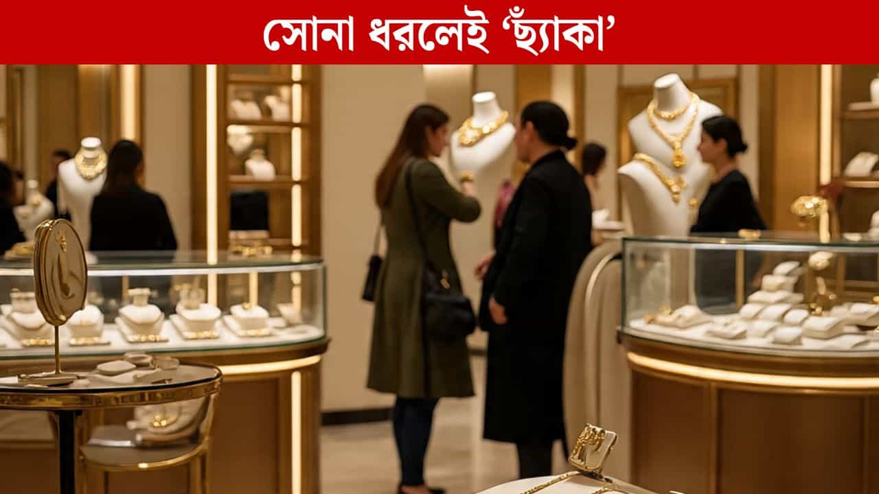 Gold Price on 9 October: বিয়ের মরশুমেও খাঁ খাঁ করছে দোকান, ২ দিনেই প্রায় ২ হাজার টাকা বেড়ে গেল সোনার দাম! এখন দর কত? Gold Price on 9 October: বিয়ের মরশুমেও খাঁ খাঁ করছে দোকান, ২ দিনেই প্রায় ২ হাজার টাকা বেড়ে গেল সোনার দাম! এখন দর কত?