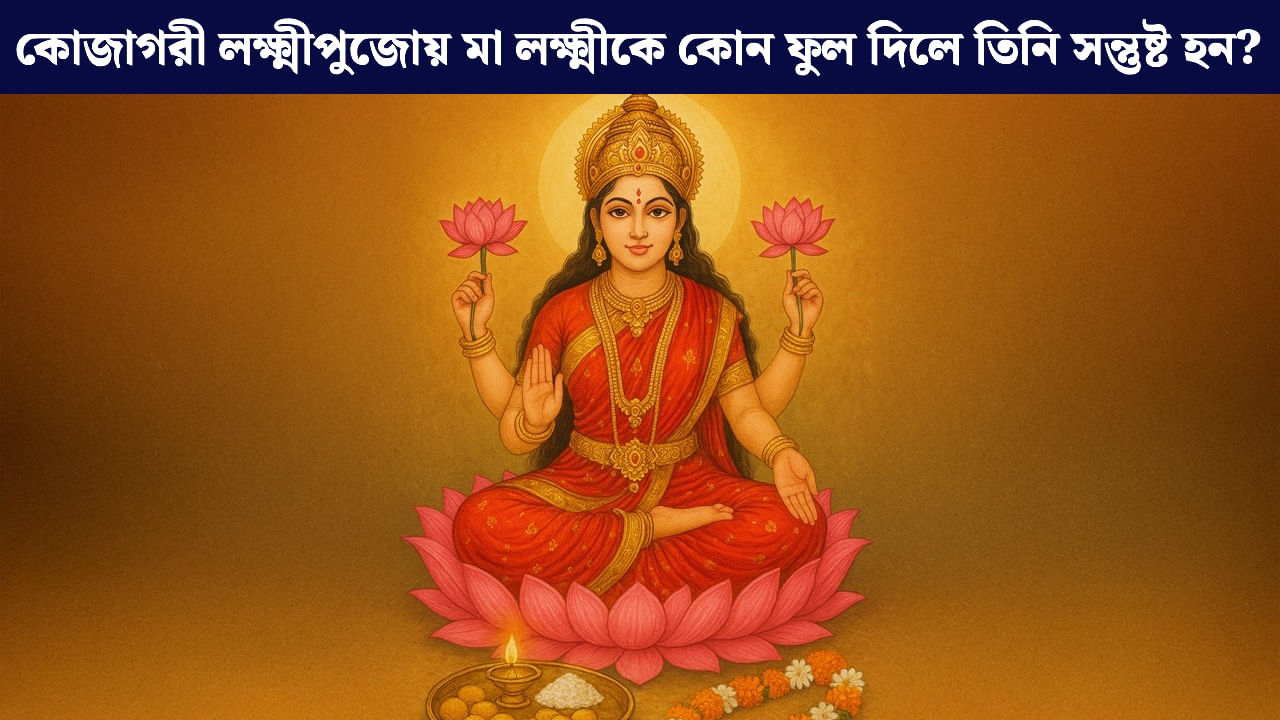 Kojagari Laxmi Puja: মা লক্ষ্মীর প্রিয় ফুল, কোজাগরী পূর্ণিমায় অবশ্যই চাই এই উপকরণ Kojagari Laxmi Puja: মা লক্ষ্মীর প্রিয় ফুল, কোজাগরী পূর্ণিমায় অবশ্যই চাই এই উপকরণ