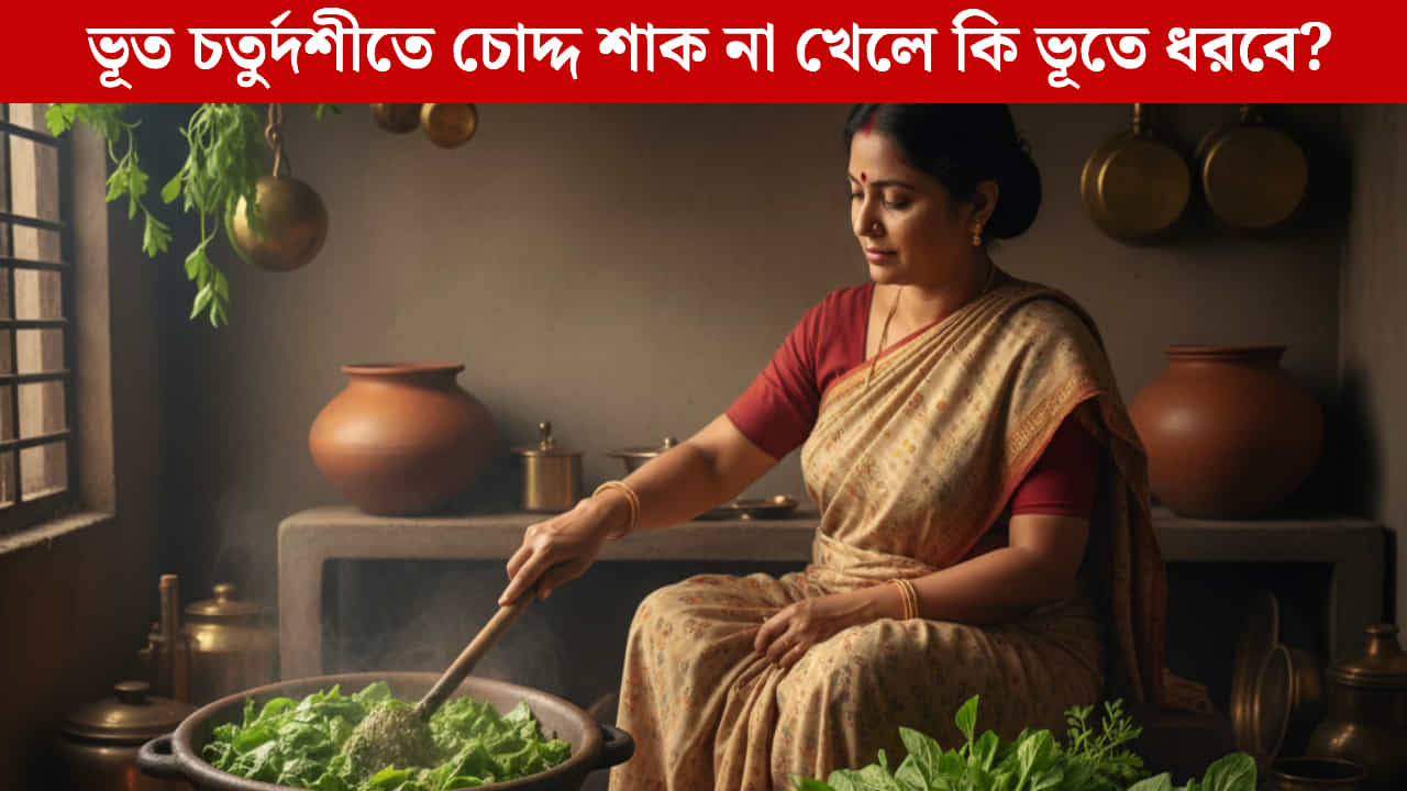 Bhoot Chaturdashi: ভূত চতুর্দশীর দিন বাড়িতে বাড়িতে কেন চোদ্দ শাক খাওয়া হয়? জানুন পুরাণ কী বলছে Bhoot Chaturdashi: ভূত চতুর্দশীর দিন বাড়িতে বাড়িতে কেন চোদ্দ শাক খাওয়া হয়? জানুন পুরাণ কী বলছে