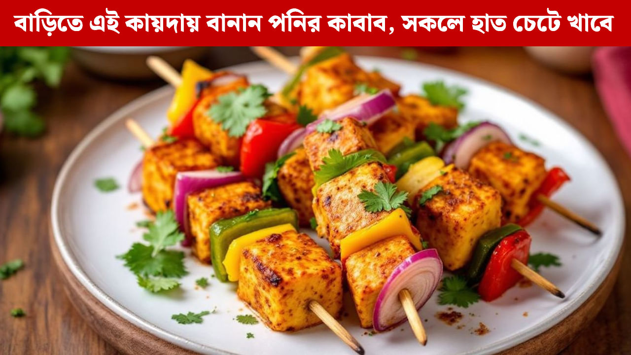 Paneer Kebab Recipe: রেস্তোরাঁর মতো টেস্টি পনির কাবাব এ বার বাড়িতেই বানান, রইল রেসিপি Paneer Kebab Recipe: রেস্তোরাঁর মতো টেস্টি পনির কাবাব এ বার বাড়িতেই বানান, রইল রেসিপি
