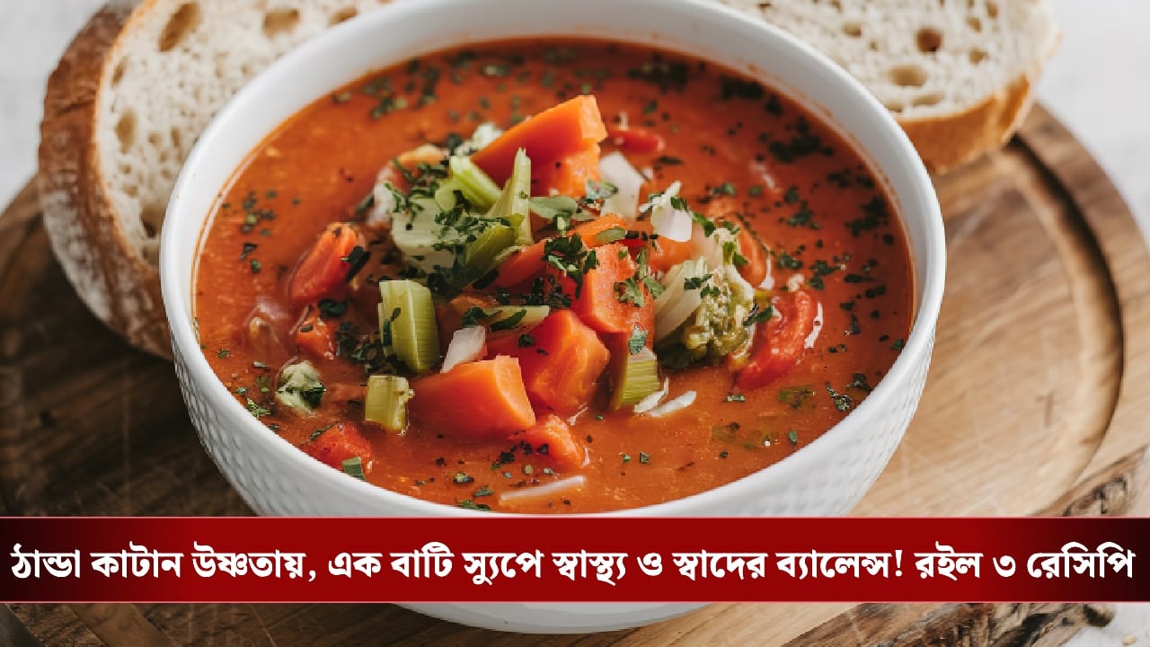 Soup Recipe: ডায়েটও থাকবে ঠিক, জিভও হবে খুশি! শীতে বানান এই ৩ ভেজিটেবল স্যুপ Soup Recipe: ডায়েটও থাকবে ঠিক, জিভও হবে খুশি! শীতে বানান এই ৩ ভেজিটেবল স্যুপ