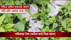 রাজগঞ্জের বিডিও অফিস চত্বরেই ঝোপে ছড়িয়ে ছিটিয়ে ভোটার কার্ড!