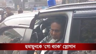 Humayun Kabir: হুমায়ুনকে ‘গো ব্যাক’ স্লোগান, দাঁড়িয়ে দেখল পুলিশ