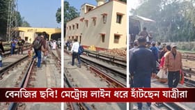 ফের থমকে গেল মেট্রো, রেললাইন ধরে হেঁটে ফিরলেন যাত্রীরা