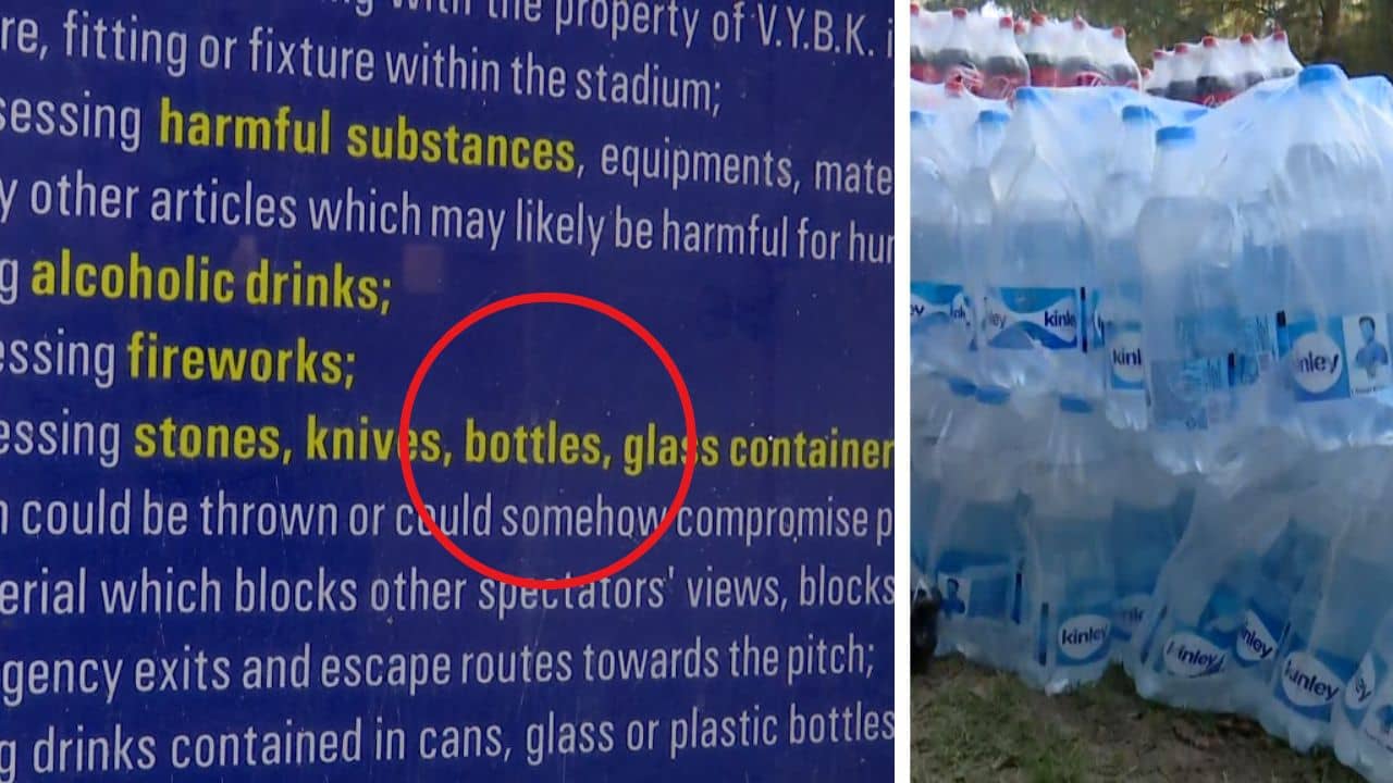 Messi Tour Kolkata: বোর্ডে তো নিষেধাজ্ঞা স্পষ্ট, কীভাবে বোতল ছোড়া হল মাঠে...